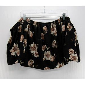 JOA Los Angeles Top Small Crop Blouse Floral Off Shoulder Pullover
